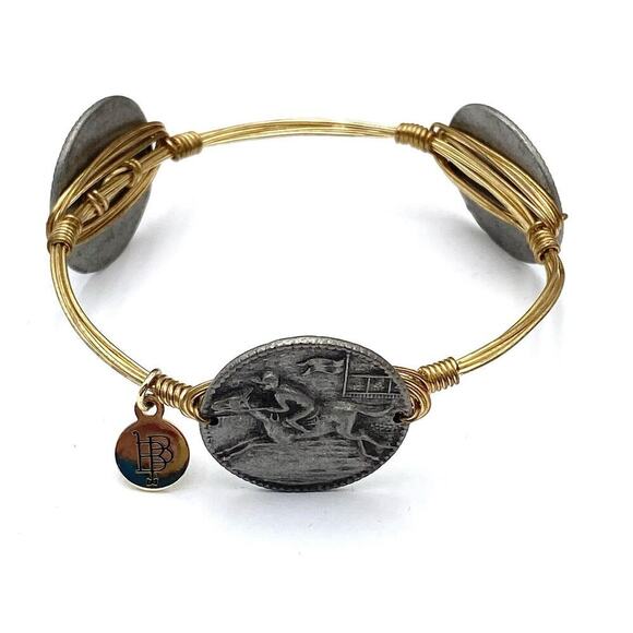 Bourbon and Boweties Bracelet Bangle Limited Edition Horse Racing Coin 8.25” - Picture 1 of 5